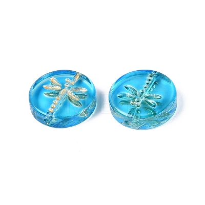 Baking Paint Transparent Glass Beads DGLA-N018-30B-1