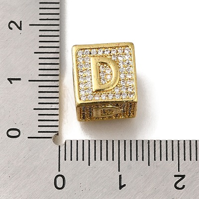 Brass Cubic Zirconia Beads KK-Q818-01D-G-1