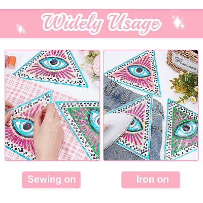 3Pcs 3 Colors Computerized Embroidery Cloth Iron on/Sew on Patches DIY-HY0001-06-1