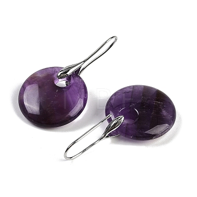 Natural Amethyst Dangle Earrings EJEW-C119-01P-09-1