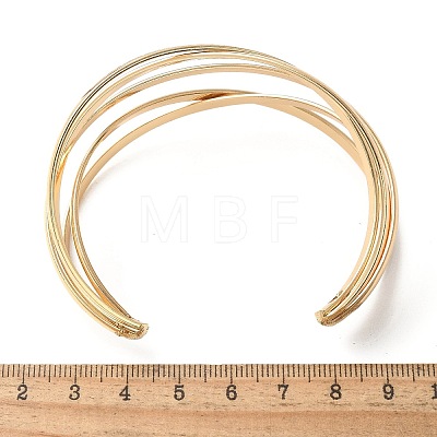 Electrophoresis Iron Cuff Bangles BJEW-M057-07G-1