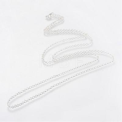 Iron Rolo Chains Necklace Making MAK-R015-60cm-S-1
