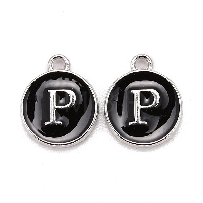 Platinum Plated Alloy Charms LS-ENAM-S118-02P-P-1
