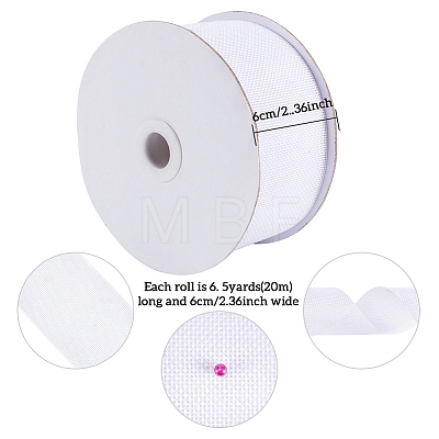 Polyester Imitation Burlap Ribbon OCOR-WH0032-21B-1
