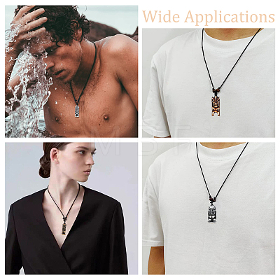 12Pcs 12 Colors Adjustable Resin Religion God of Wealth Zaki Ram Pendant Black Cord Necklaces for Men NJEW-ME0001-24-1
