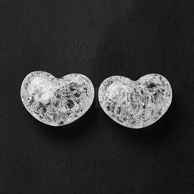 Transparent Crackle Acrylic Beads OACR-L013-014-1