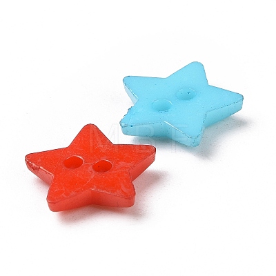 2-Hole Acrylic Star 12MM Sweater Kids Clothes Findings X-BUTT-E053-M-1