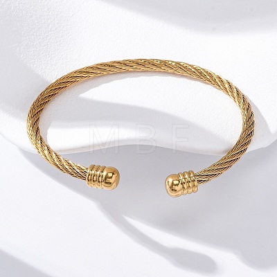 304 Stainless Steel Cuff Bangles BJEW-G584-05D-1