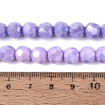 Anti-Tarnish Electroplate Glass Beads Strands EGLA-ZX010-8mm-08-1