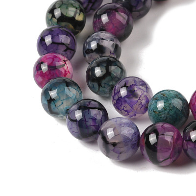 Natural Dragon Veins Agate Bead Strands G-NH0013-B01-02-1