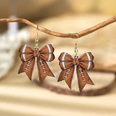 Acrylic Bowknot Dangle Earrings FS-WGE9DF7-01-1