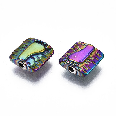 Rack Plating Rainbow Color Alloy Beads PALLOY-S180-359-1