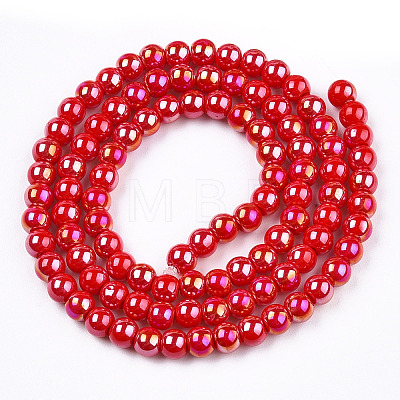 Electroplate Opaque Glass Beads Strands LS-GLAA-T032-P4mm-AB04-1
