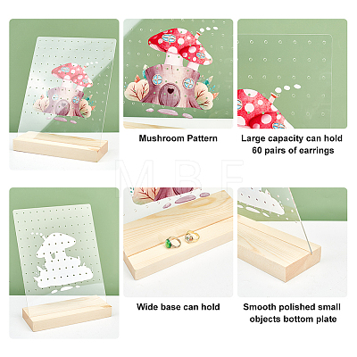 Transparent Acrylic Earring Displays NDIS-WH0015-01B-1