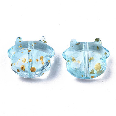 Transparent Spray Painted Glass Beads DGLA-R052-001-E02-1