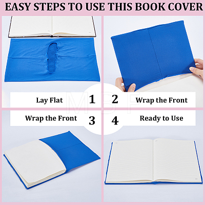 CRASPIRE 3Pcs Elastic Fabric Book Covers DIY-CP0007-42B-1