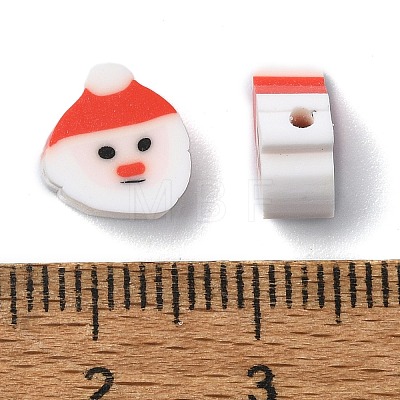 Christmas Theme Handmade Polymer Clay Beads CLAY-M005-11-1