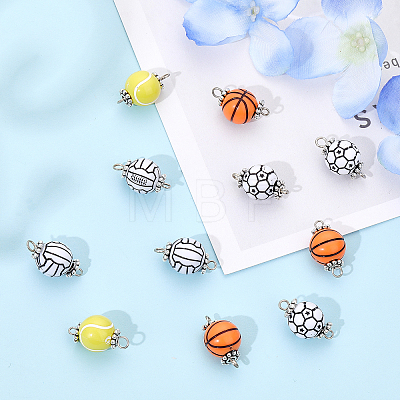 100Pcs 4 Styles Acrylic Round Ball Connector Charms FIND-CA0006-45-1