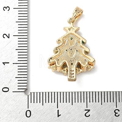 Christmas Brass Micro Pave Cubic Zirconia Pendants KK-K305-07A-02-1