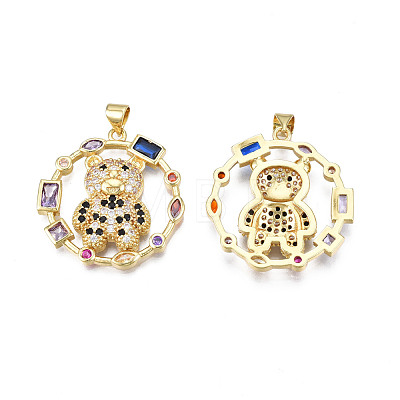 Brass Micro Pave 
Cubic Zirconia Pendants ZIRC-N039-231-1