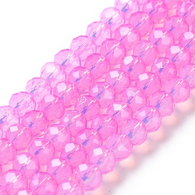 Baking Painted Transparent Glass Beads Strands DGLA-A034-J6MM-D05-1