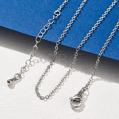 Brass Cable Chain Necklaces for Women NJEW-D302-48P-1