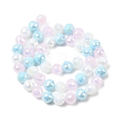 Electroplate Glass Beads Strands EGLA-D300-06-8mm-18-1