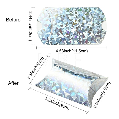 20Pcs Laser Cardboard Paper Pillow Candy Packing Boxes CON-YW0001-94A-1