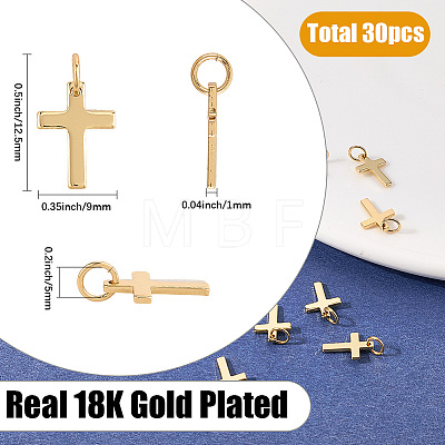 30Pcs Brass Pendants ZIRC-SC0001-35-1