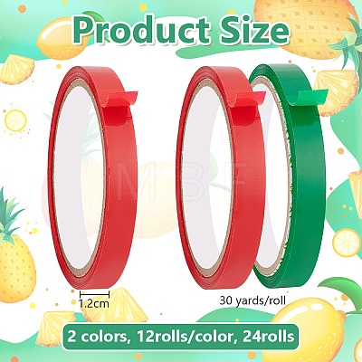 Olycraft 24 Rolls 2 Colors Self Adhesive Supermarket Vegetable Binding Tape AJEW-OC0005-01-1