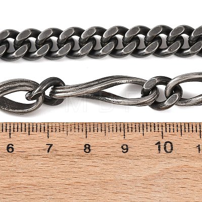 Vintage 304 Stainless Steel Infinity Link Panzer Chain Necklaces NJEW-C115-02AS-1