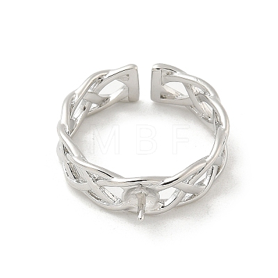 Brass Open Cuff Ring Settings KK-G518-08P-02-1