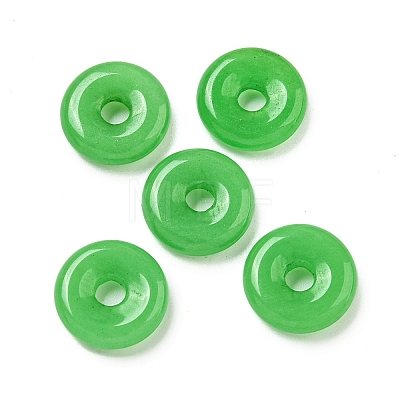 Natural Malaysia Jade Donut/Pi Disc Charms G-G142-01N-1