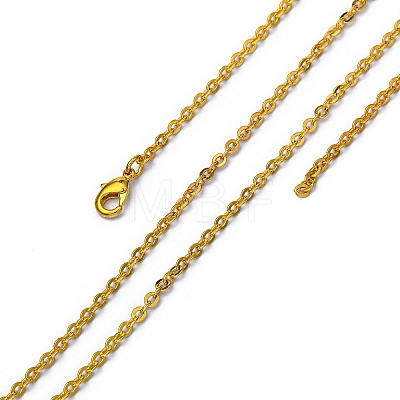 Brass Cable Chain Necklaces Making MAK-E662-19G-1