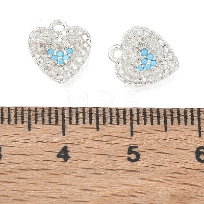 Brass Micro Pave Sky Blue Cubic Zirconia Charms CU-CBAB0CF-14S-1