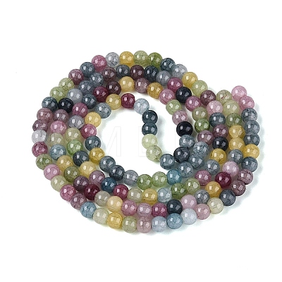 Ombre Effect Dyed Crackle Glass Beads Strands GLAA-Q106-01A-B28-1