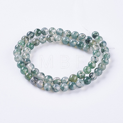 Natural Moss Agate Beads Strands X-G-L470-31-6mm-1