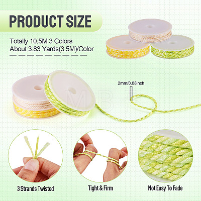 10.5M 3 Colors Braided Polyester Cord OCOR-TA0003-83B-1