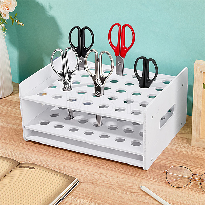 Desktop 35-Hole PVC Scissors Storage Racks ODIS-WH0079-088A-1