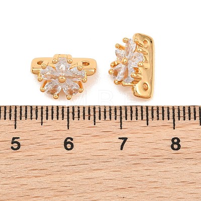 SHEGRACE Flower Brass Micro Pave Clear Cubic Zirconia Spacer Bars XGRQ5K223-827G-1