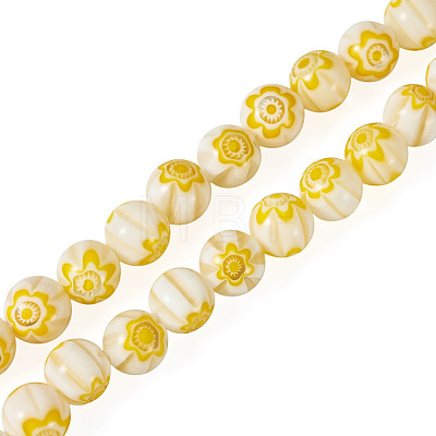 1Strand Round Millefiori Glass Beads Strands LK-TADJ0001-01A-1