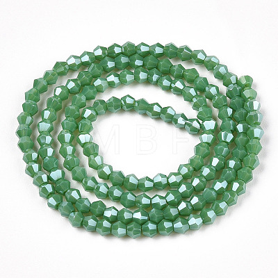 Opaque Solid Color Electroplate Glass Beads Strands LS-EGLA-A039-P2mm-A08-1