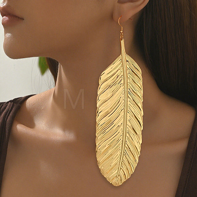 Feather Alloy Dangle Earrings FS-WGBD4E1-01-1