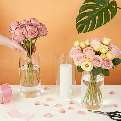 Column Glass Vase Ornaments AJEW-WH0696-770C-1