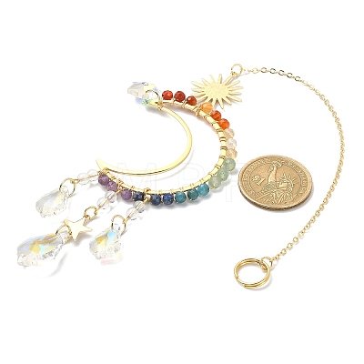 Chakra Gemstone Beads Pendant Decorations HJEW-JM01152-03-1