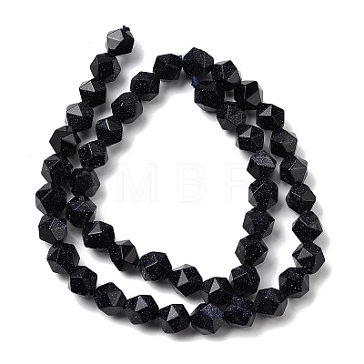 Synthetic Blue Goldstone Beads Strands G-Z119-A24-02-1