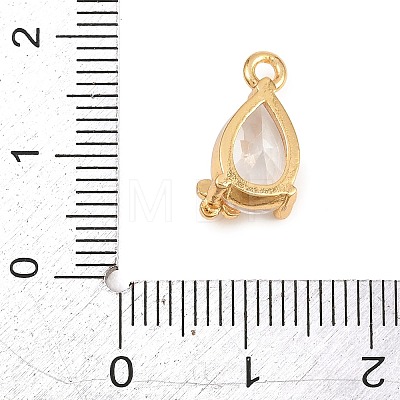 Brass Micro Pave Cubic Zirconia Charms KK-D265-01E-G-1
