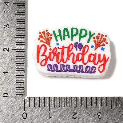 Birthday Theme Silicone Beads SIL-S006-03D-1