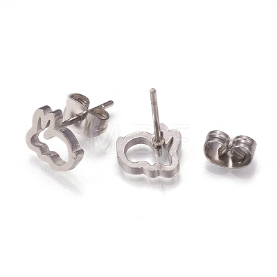 304 Stainless Steel Stud Earrings X-EJEW-N045-04P-1