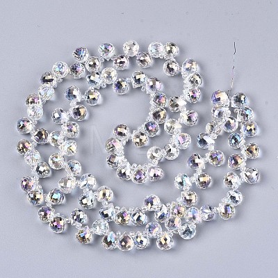 Transparent Glass Beads Strands X-GLAA-T006-14F-1